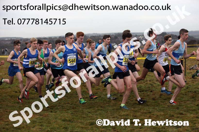 Mens under-17s North Eastern Cross Country, Aykley Heads, Durham. Photo: David T. Hewitson/Sports for All Pics